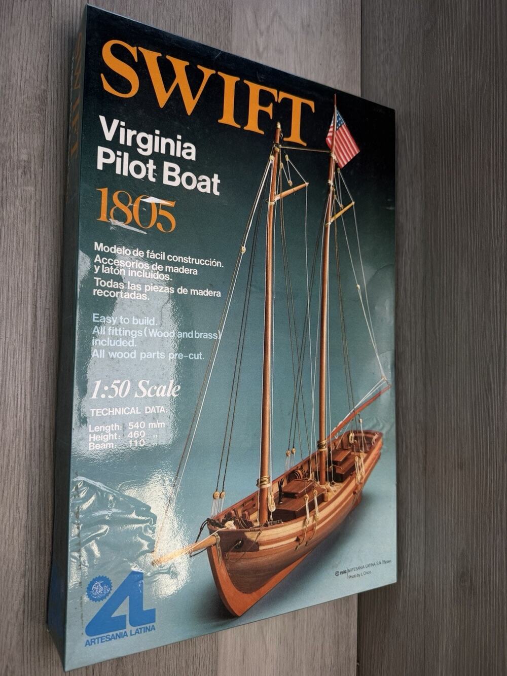 SWIFT VIRGINIA PILOT BOAT 1805 1:50 SCALE MODEL - VINTAGE 1982